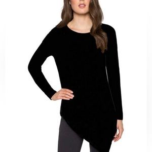 Matty M Black Asymmetrical Sweater Top Small NWT